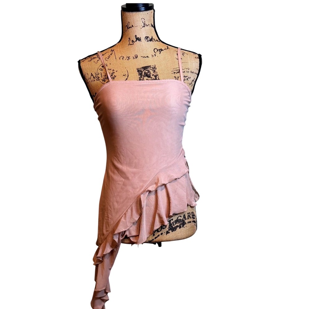 Know One Cares Y2K Romantic Party Coquette Assymetrical Cami Top Pink Size XS/S
